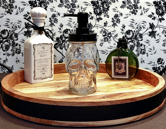 Glass jar skull soap dispenser